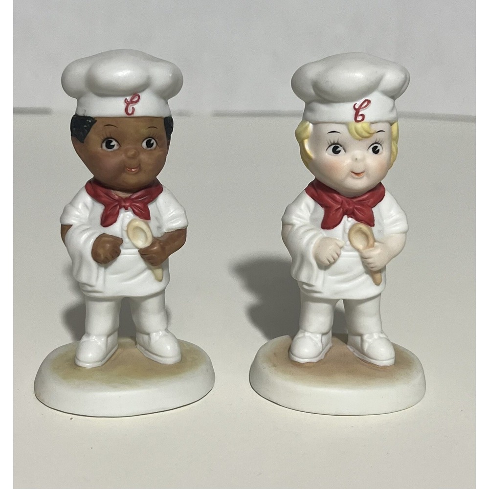 Campbell Kids Soup Figurines Vintage Little‎ Chefs Spoon Porcelain Boys 1993